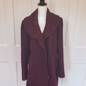 Purple/ Maroon Zip-up long Winter Jacket